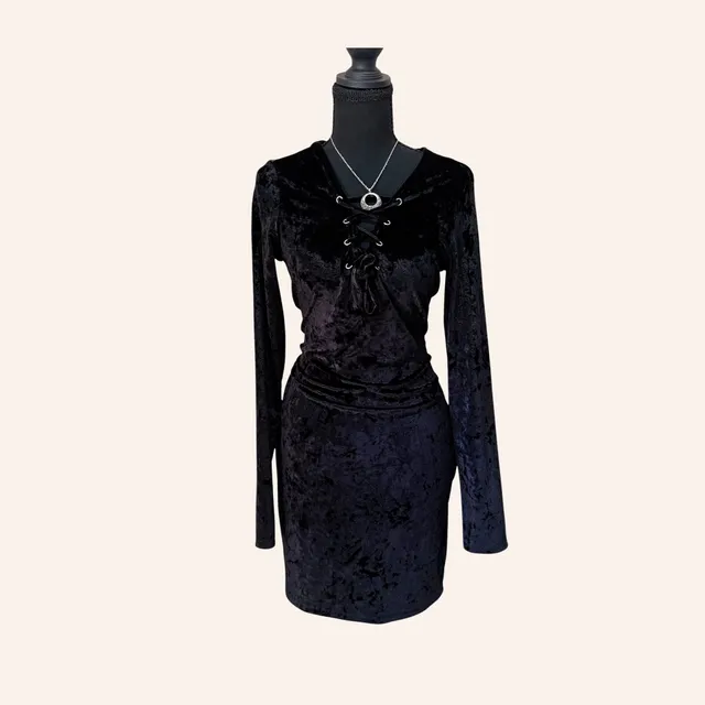 morticia & wednesday addams elvira vampire halloween black costume dress xl