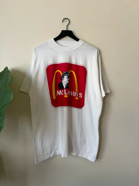 Vintage McLenin's The Party Is Over Graphic T-Shirt White USSR