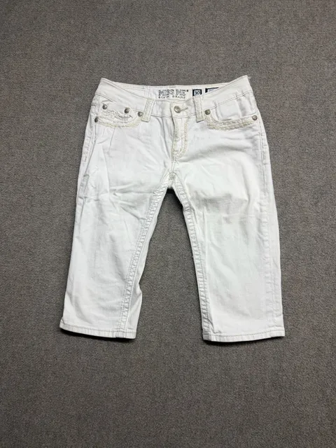 Miss Me Irene Cropped Jeans Size 30 White Denim