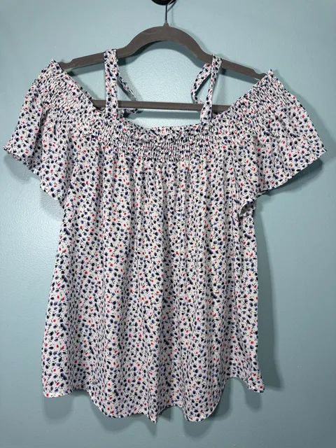Sienna Sky Floral Cold Shoulder Blouse Size M