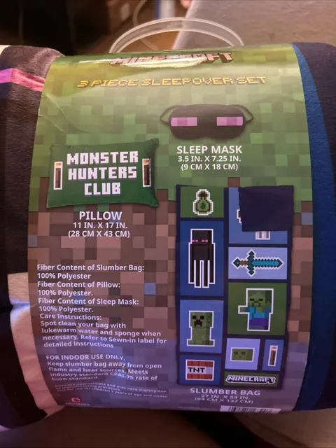 Minecraft Monster Hunters Club 3-Piece Sleepover Set