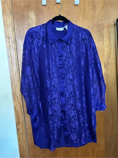 Vintage Victorias Secret Gold Label Lacy and Satin Top