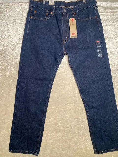 Levi's 505 Regular Jeans 38x32 Dark Wash Straight Leg New