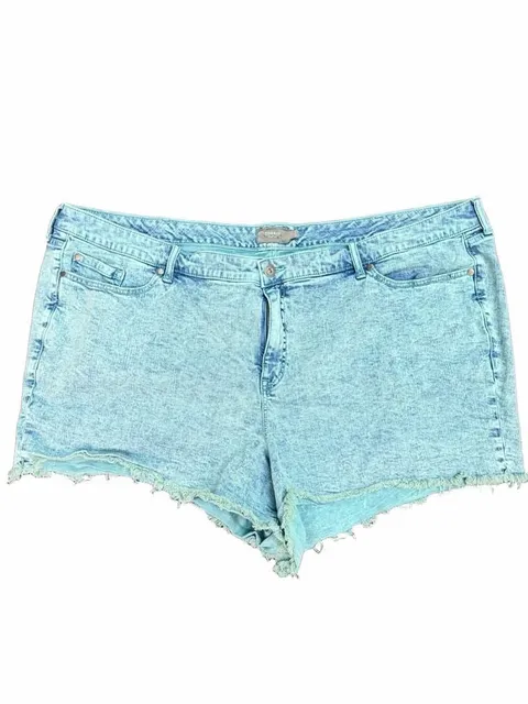 Plus size Torrid Denim Shorts Size 30 Acid Wash Distressed Raw Hem