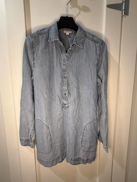 J.Jill Chambray Shirt Dress Size S Blue Denim Tunic