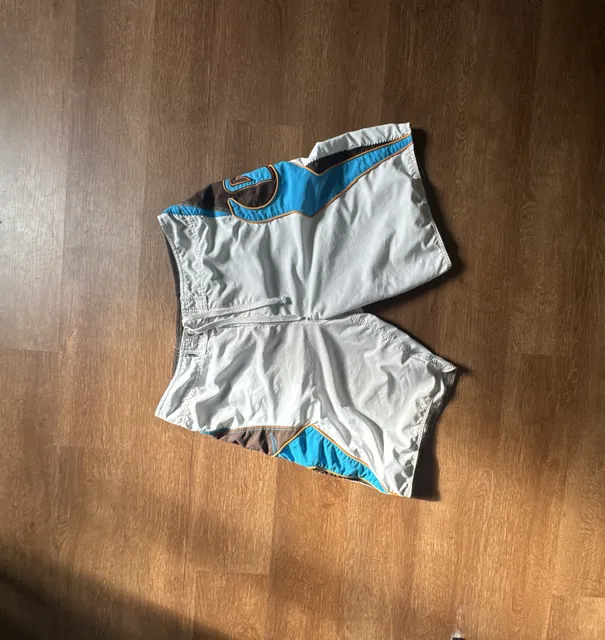 Quiksilver Board Shorts Brown Blue White Surf Swim Trunks
