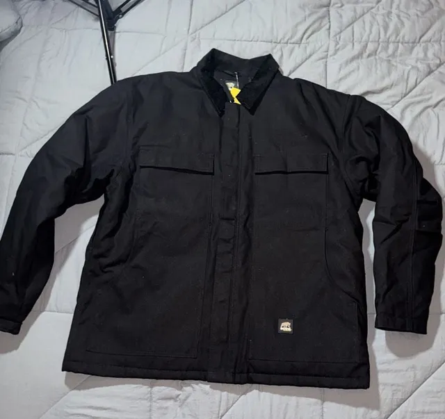 Berne Workwear Jacket Size XL Black Canvas Chore Coat