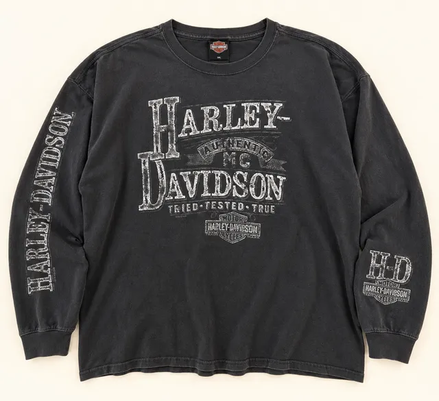 Harley Davidson Warren Ohio Distressed Long Sleeve Biker Tee 3XL
