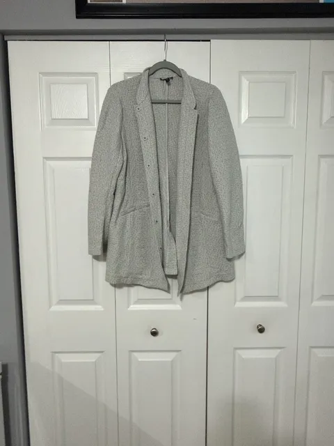 Eileen Fisher Jacket Size M Gray Textured Blazer Coat