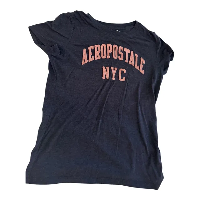 Aeropostale Classic Crew T-Shirt Size L Navy Blue NYC Graphic