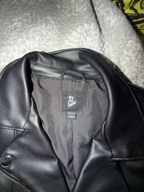 Art Class Faux Leather Moto Jacket Size XL 14/16 Black