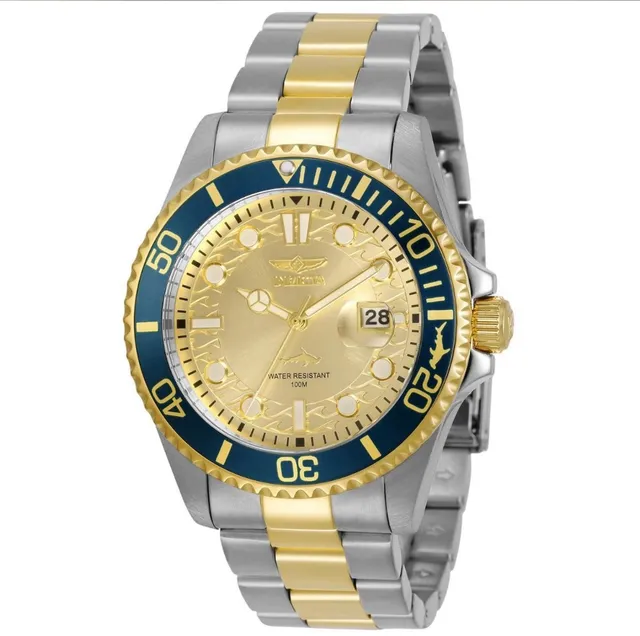 Invicta Pro Diver Quartz Watch 43mm Two-Tone Champagne