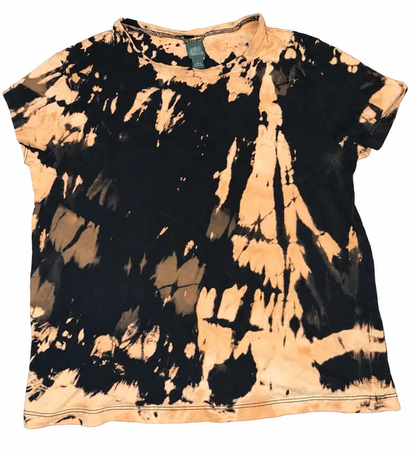 Wild Fable Bleach Tie Dye T-Shirt Size S Black Peach