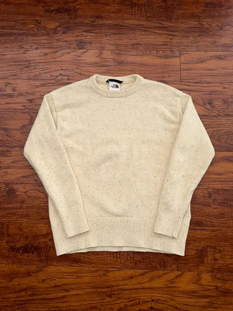 The North Face Women's Cream Wool Blend Speckled Crewneck Sweater