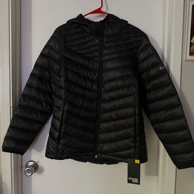 Boulder Gear Puffer Jacket women Size L Black Quilted Hooded