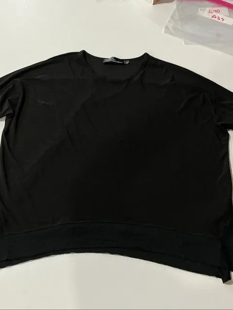 Womens Black Crewneck Shirt by SYMPLI for EVELYN & ARTHUR