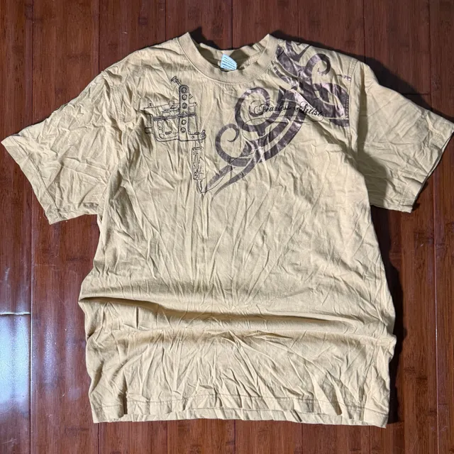Abalanche Fearless Artist T-Shirt Size 2XL Tan Graphic Tee