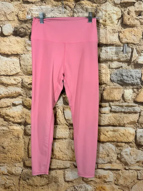 Pink Ribbed Athletic Leggings