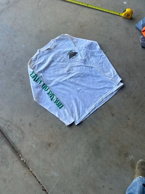 Oneita Whalen's Ireland Long Sleeve T-Shirt Size L White Vintage