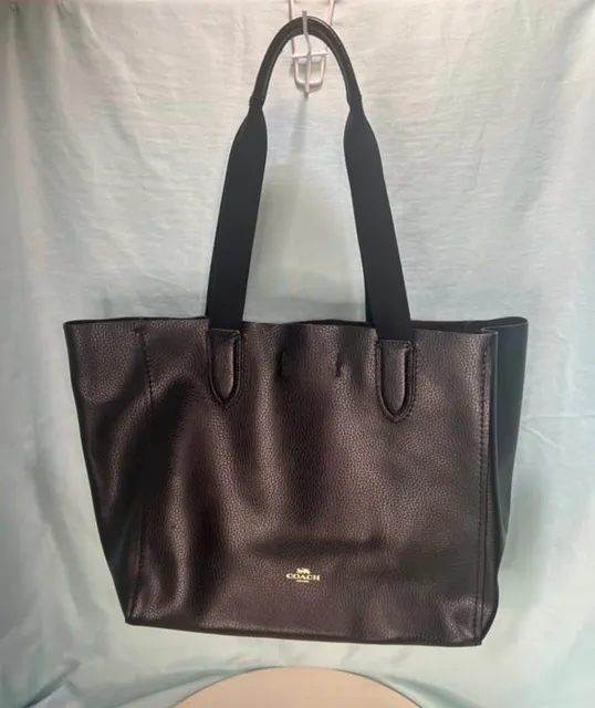 Coach Black Pebbled Leather Tote Bag