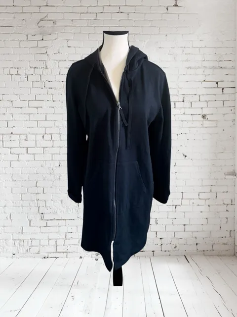 LOGO Lounge by Lori Goldstein QVC French Terry Long Hooded Jacket