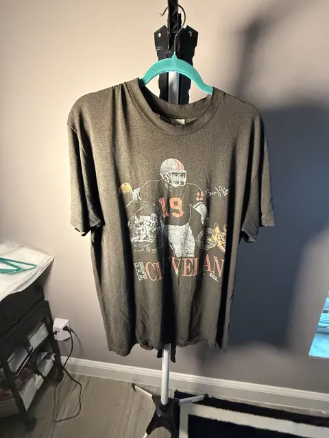Stedman Vintage Cleveland Football T-Shirt XL (46-48) Black Graphic Tee
