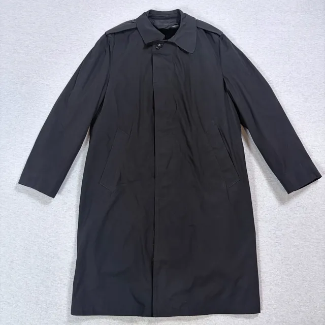 US Military Raincoat Man's Black Size 40R Removable Liner Overcoat