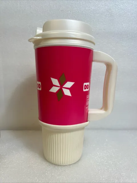Dunkin Donuts Travel Tumbler Insulated Mug Cup Pink Starburst