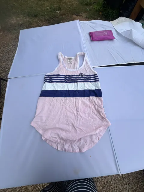 Victoria's Secret Pink Striped Tank Top Size XS Pink Blue White Racerback