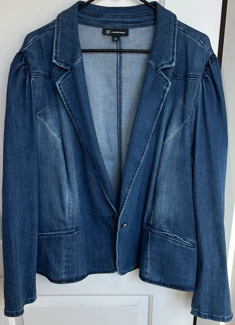 INC International Concepts Denim Blazer Size 3X Blue Jacket