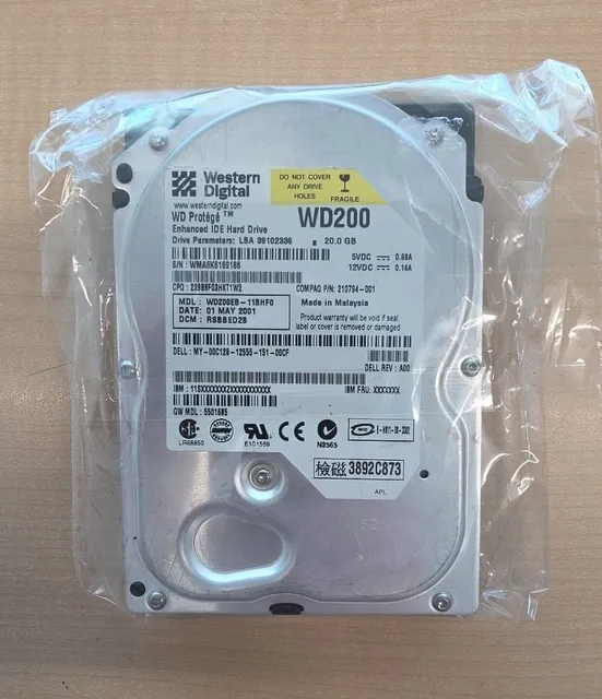 Western Digital Protége WD200 20GB IDE 3.5 Hard Drive Not Tested 506