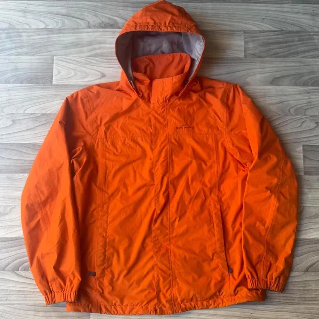 Eddie Bauer Orange Hooded Hiking Jacket Size L