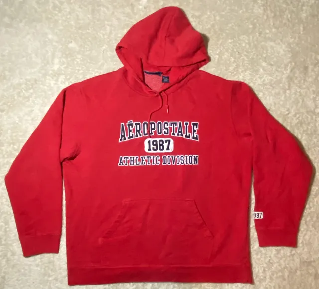 Vintage Aeropostale Athletic Division 1987 Embroidered Hoodie Men’s Size XL Red