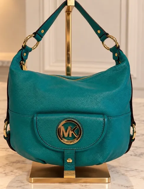 Michael Kors Jade Green Pebbled Leather Bag