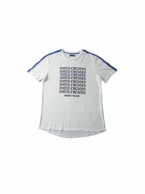 Zara Man Graphic T-Shirt Size XL White Many Choices Twist Of Fate
