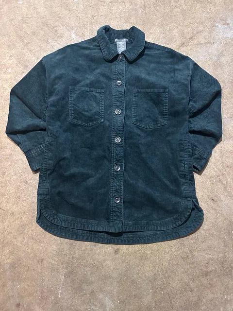 Vintage Matty M Green Corduroy Button Up