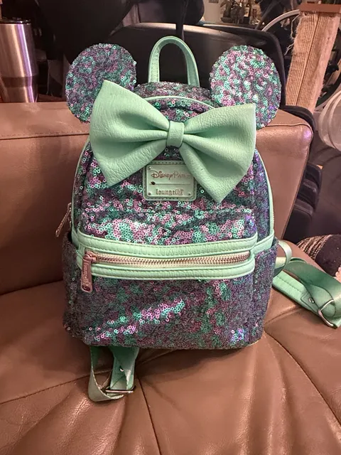 Disney Parks Loungefly Minnie Mouse Sequined Mini Backpack