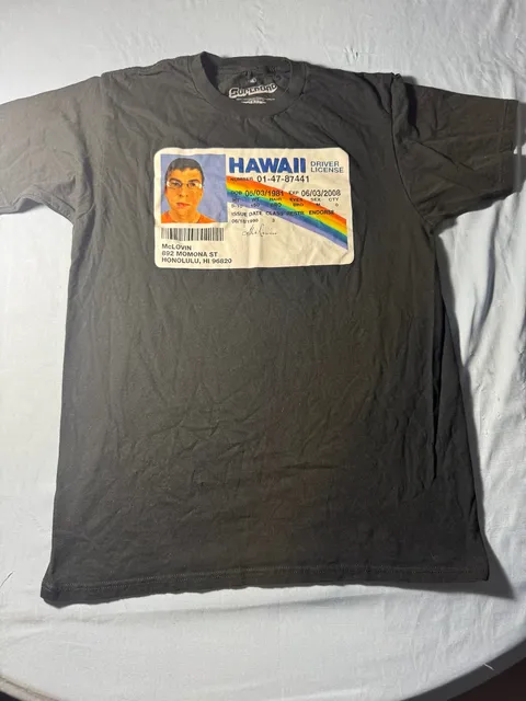 Ripple Junction Superbad McLovin Hawaii ID T-Shirt Size M Black