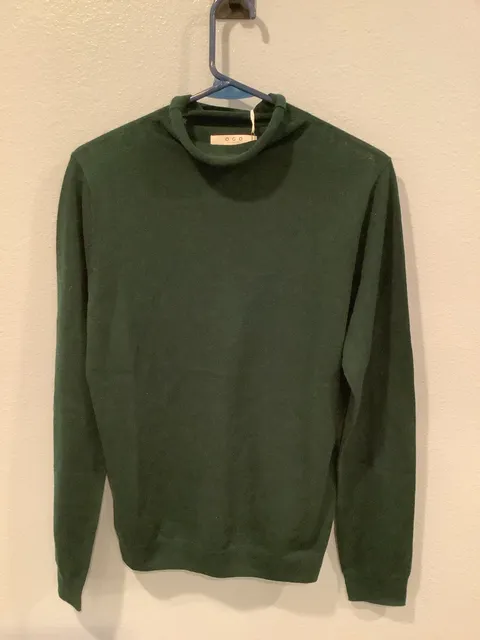 OGD Mock Neck Sweater Size L 100% Merino Wool