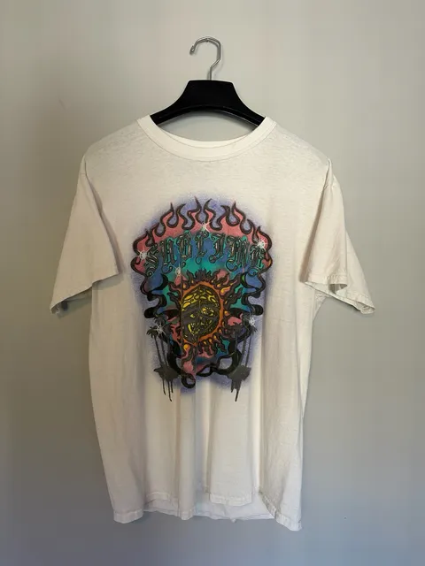 Sublime Graphic T-Shirt Size L White Sun Flame Band Tee