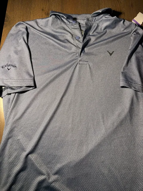 Callaway Polo Shirt Size M Blue Patterned Golf Top