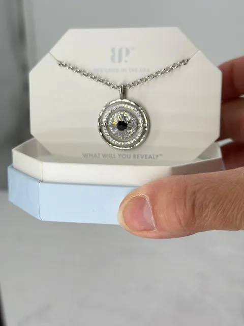 BP Rare Unicorn 1/250 Black Onyx CZ Mother of Pearl Look on Flip Side Necklace
