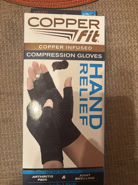 Copper Fit Hand Relief Compression Gloves Size L/XL New