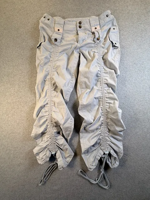 C'est Toi Jeans Pants Size 7 Ruched Drawstring Y2K Light Blue