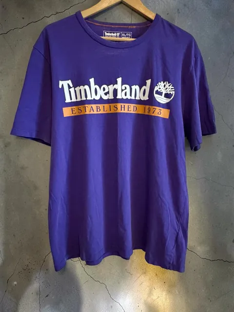 Timberland Established 1973 T-Shirt Size XL Purple Organic Cotton