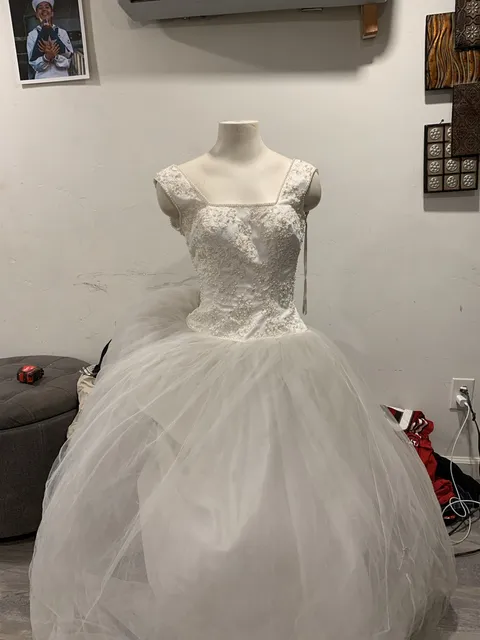 Unbranded Beaded Lace Wedding Dress Ball Gown White Tulle Bridal
