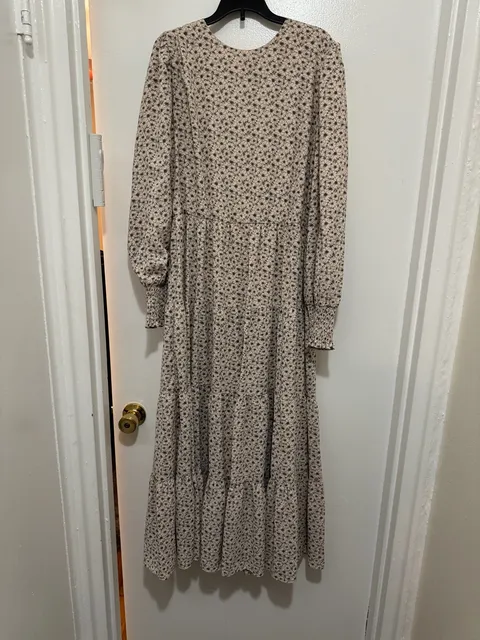 Floral Long Sleeve Tiered Maxi Dress