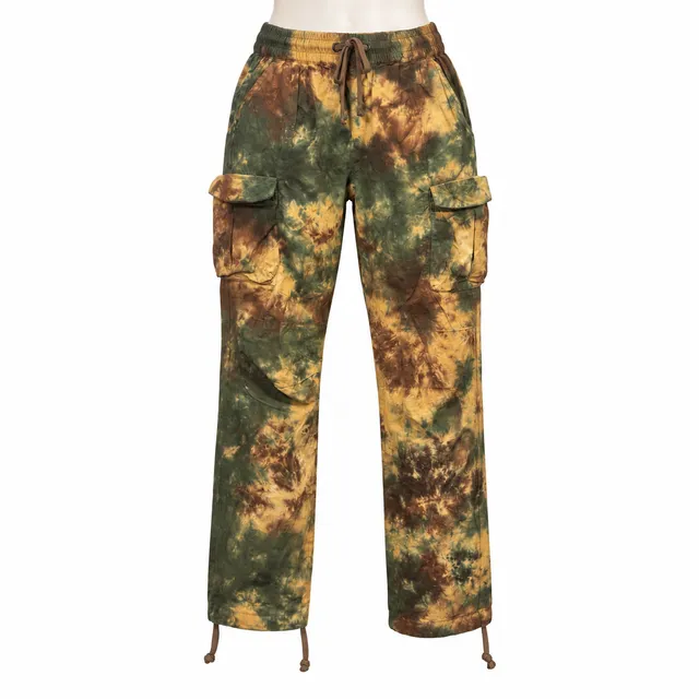 MNML Washed Camo Cargo Pants Men’s M Tie Dye Utility Drawstring Streetwear