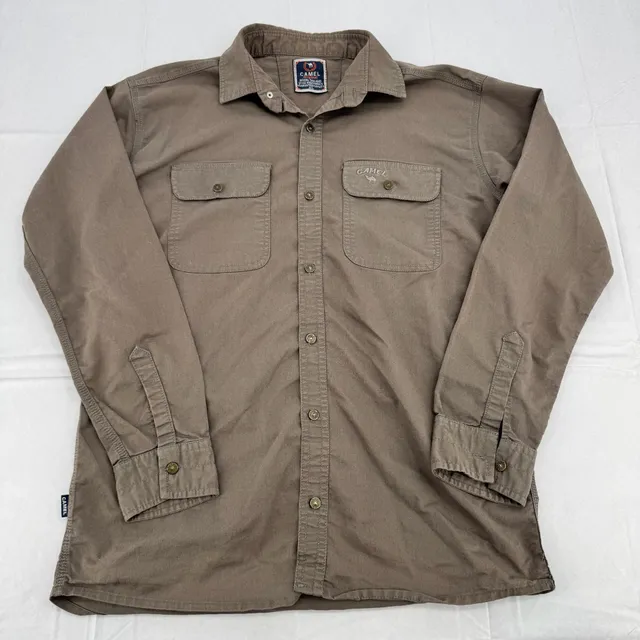 Camel Original Best Model XL Faded Brown Utility Workwear Shirt Y2K Vintage