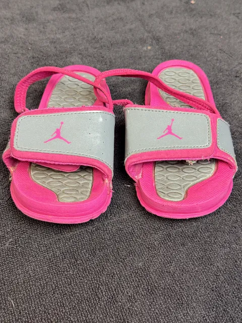 Jordan Hydro 2 Retro TD Size 9C Pink Grey Sandals
